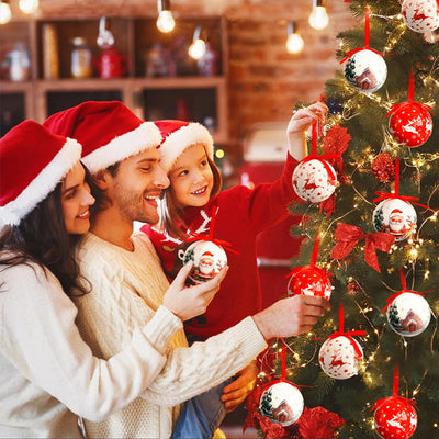 Christmas Gift Box Christmas Tree Decoration Hanging Ornaments Painted Foam Stickers Talking Christmas Ball Set