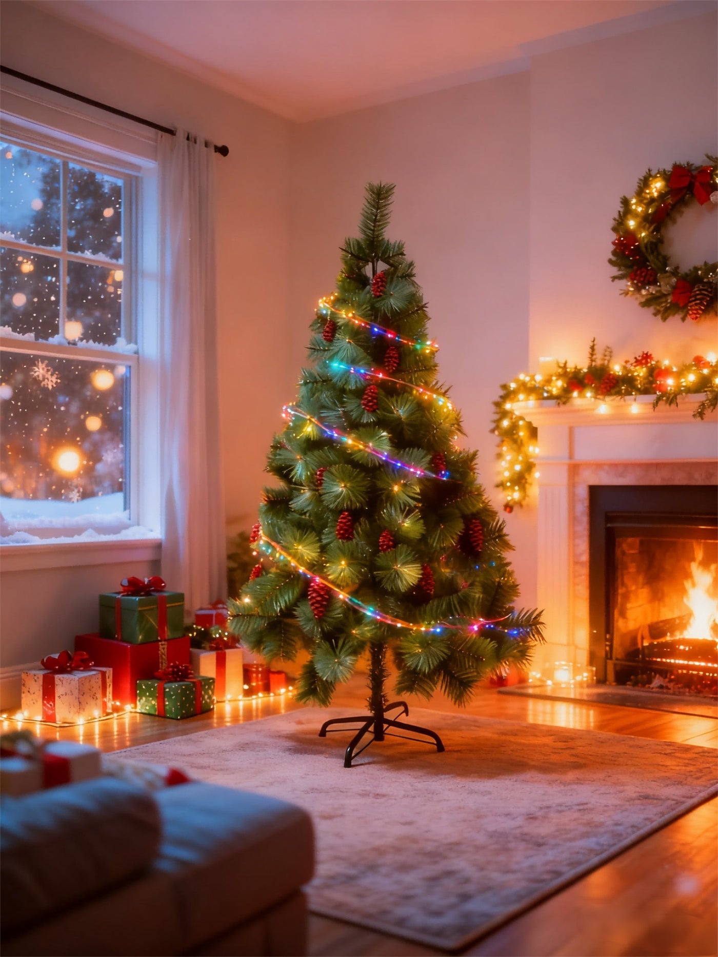 Partygo Green Pine Needle 180cm  210cm For Christmas Cavira