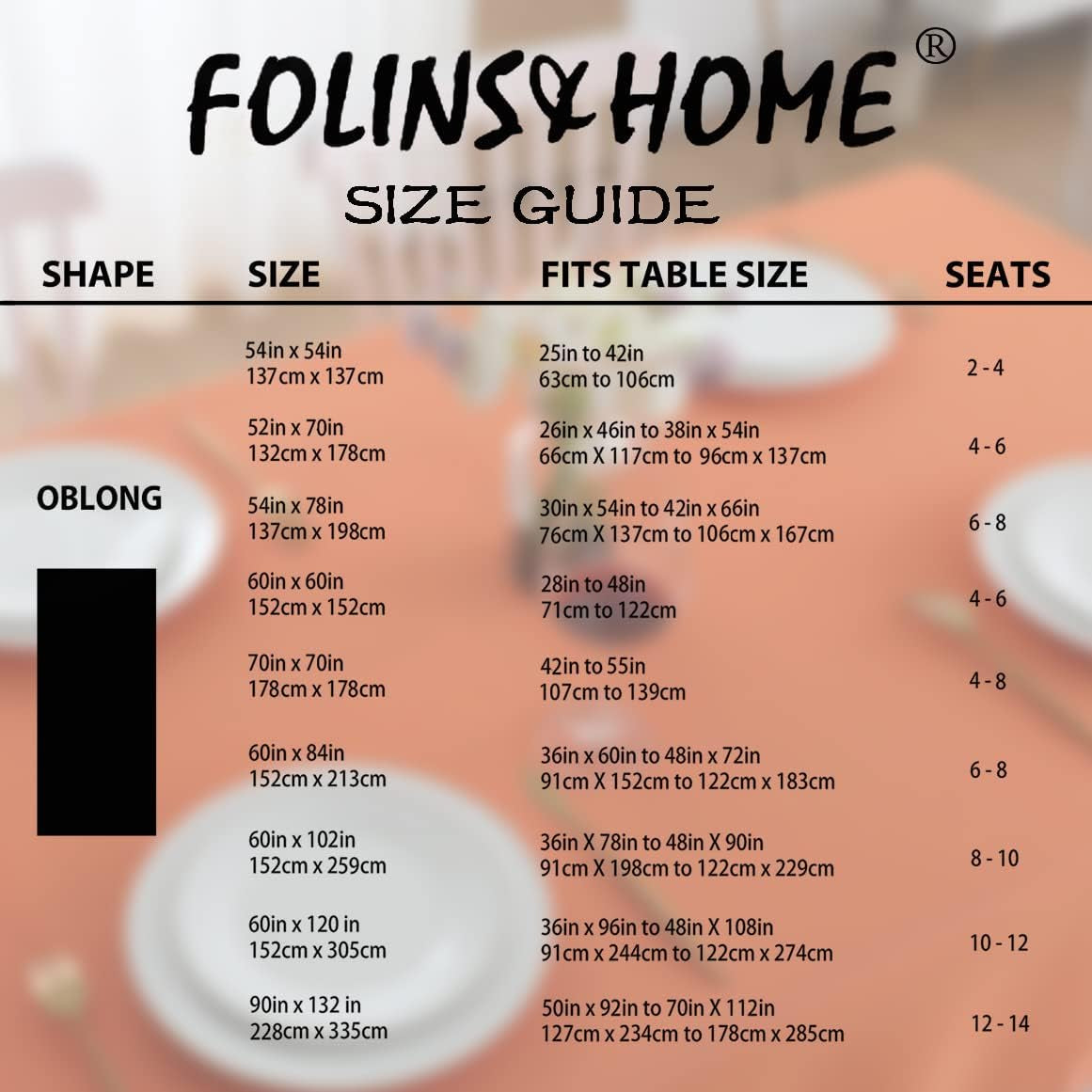 Heavy Duty Water-Resistant Orange Square Tablecloth - 60" x 60" Washable & Wrinkle-Free for Indoor/Outdoor Use