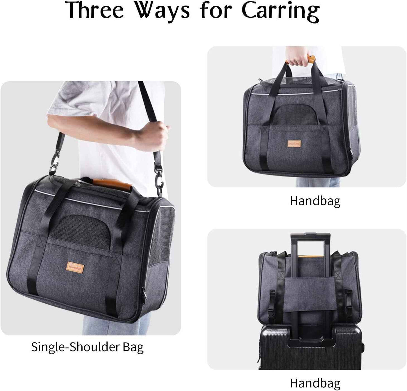 Cat Carrier, Portable Pet Carrier Bag for Cats and Small Dogs, Foldable Soft Sided Cat Transport Carrier, Airline Approved Pet Travel Carrier with Shoulder Strap, Removable Mat and Pet Bowl - GG store