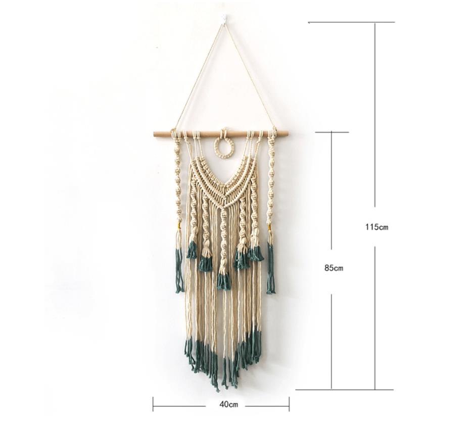 Large handmade boho macramé dream catcher wall hanging with woven tapestry, ideal for bedroom or neutral wall decor.