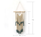 Large handmade boho macramé dream catcher wall hanging with woven tapestry, ideal for bedroom or neutral wall decor.