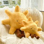 Sun and Moon plush pillow by Cavira, soft PP cotton celestial cushion for sofa, living room, and bedroom decor.