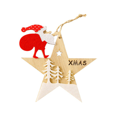 Santa Claus Wooden Ornament Christmas Tree Decoration for Holiday Atmosphere and Scene Arrangement eprolo