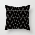 Black, white, and grey geometric jacquard knitted cushion cover by Cavira, featuring a stylish throw pillowcase for sofa and home decor.
