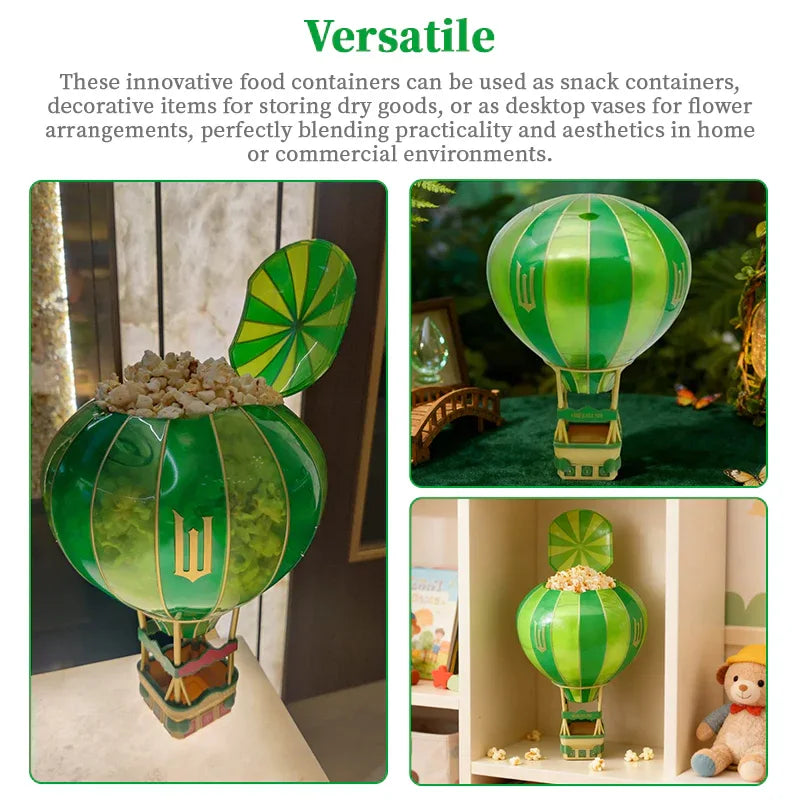 Hot Air Balloon Popcorn Bucket Ornament - Whimsical Christmas Decor & Gift - Cavira