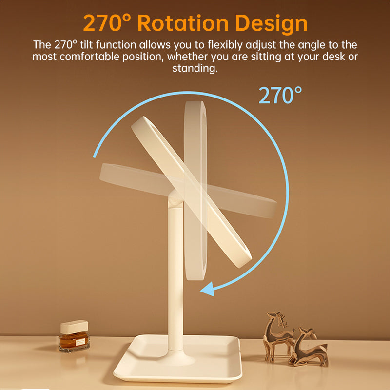 Rotating LED Makeup Mirror with Adjustable Lighting – Vanity Beauty Mirror with Stand