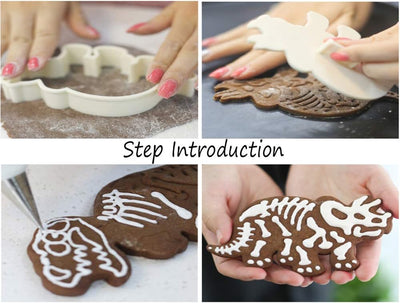 Jurassic Dinosaur Cookie Cutter Set - 6-Piece T-Rex, Stegosaurus & Triceratops Fossil Stampers for Fun Baking Adventures!