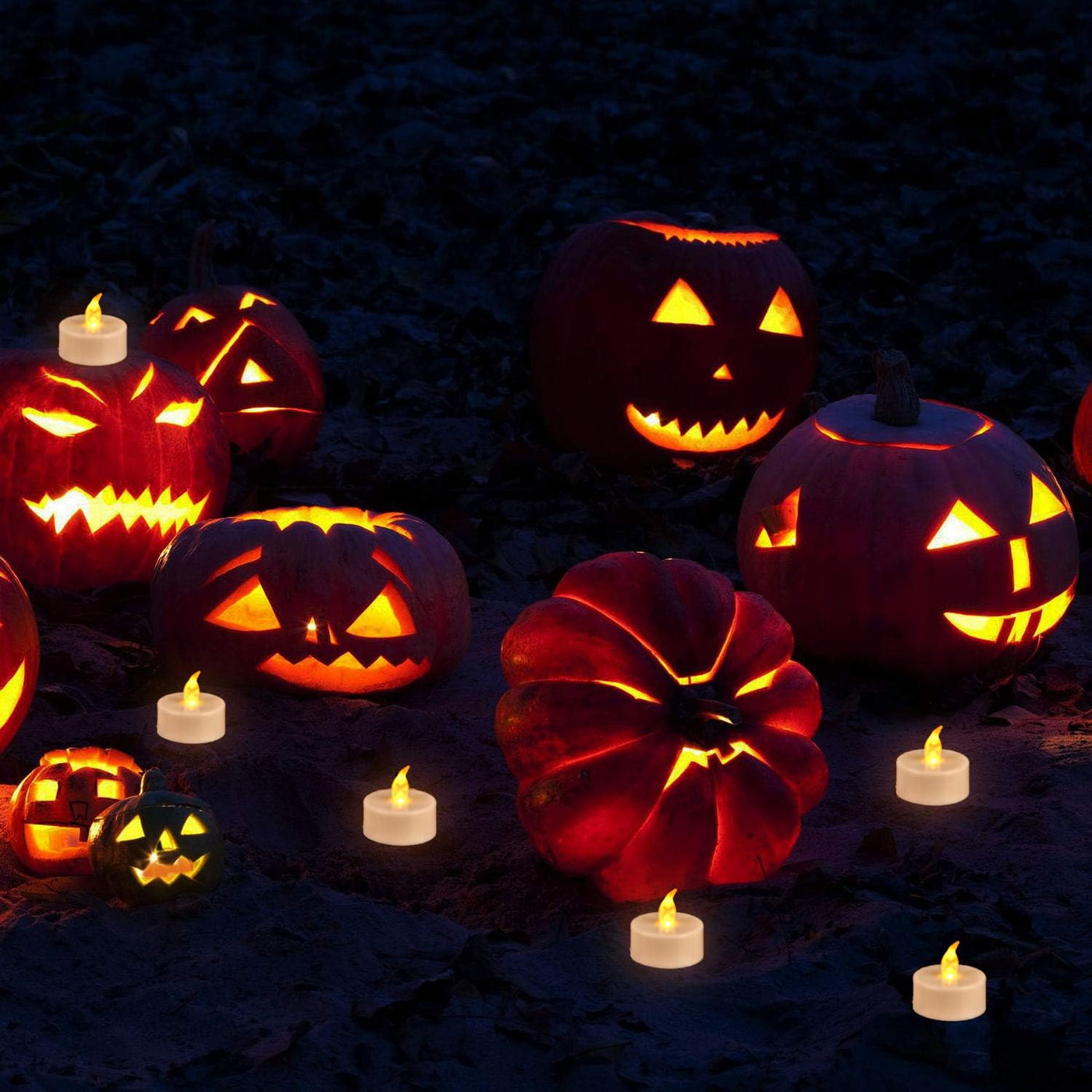 24-Pack LED Flameless Tea Lights - Realistic Flickering Warm Yellow Battery Operated Lights for Holiday Celebrations