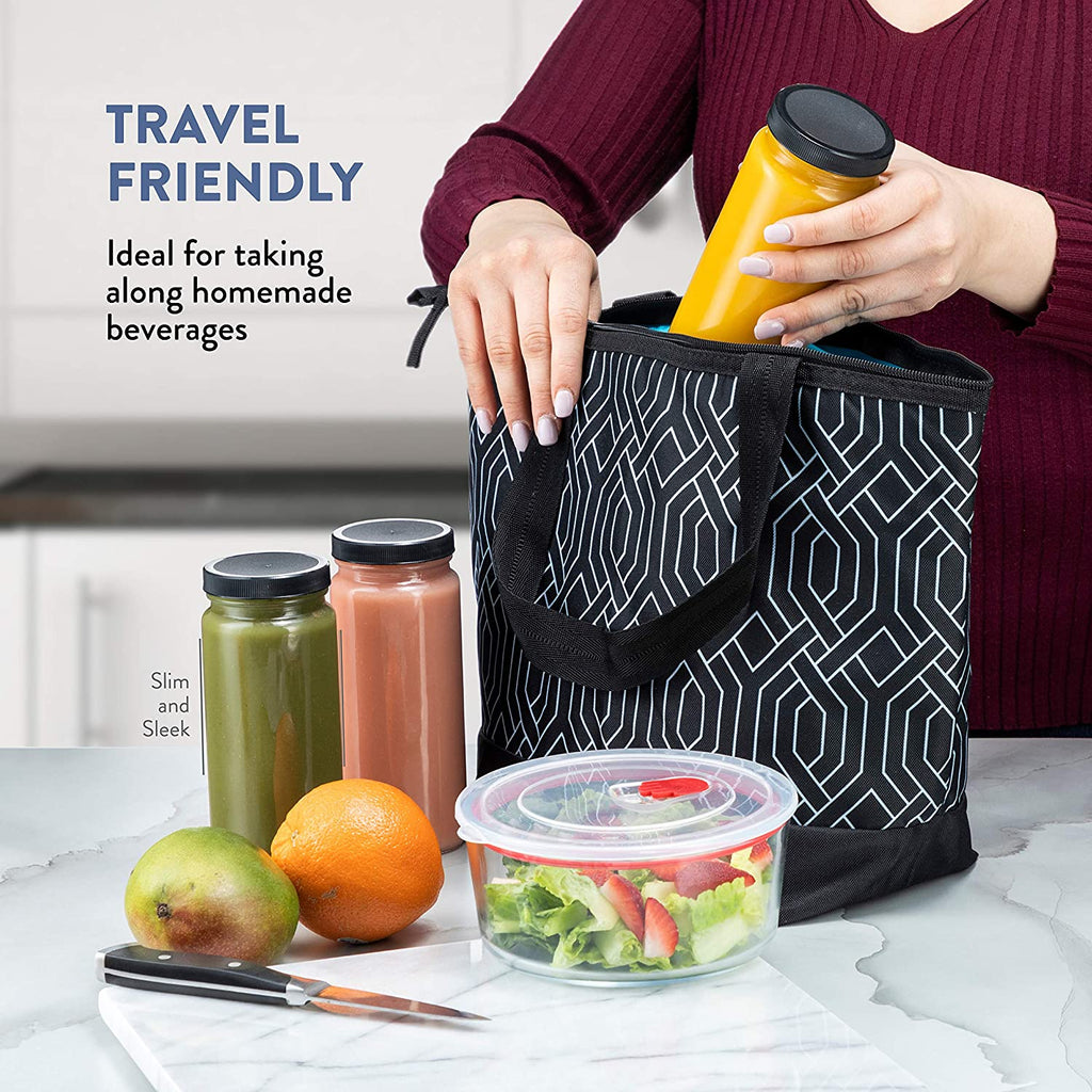 Reusable Glass Water Bottles with Airtight Lids – 16oz Travel Drinking Bottles (6 Pack)