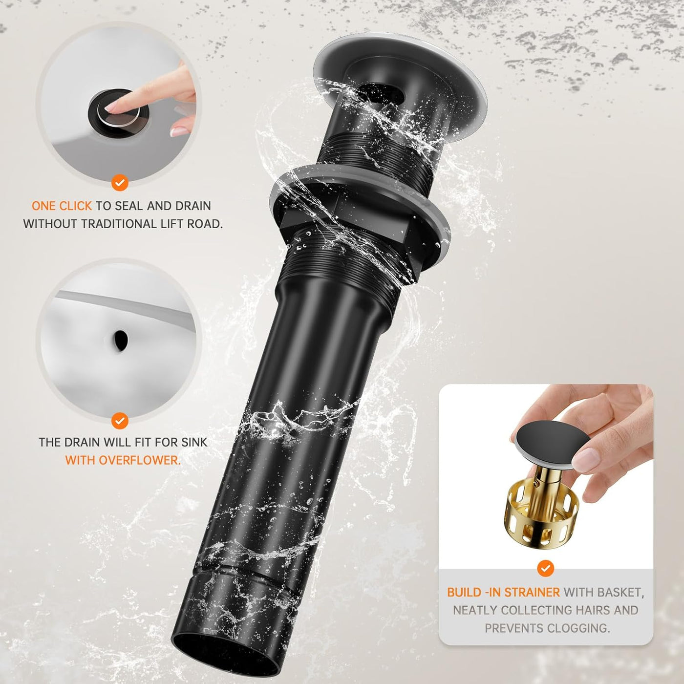 4 Inch 2 Handle Centerset Matte Black Lead-Free Modern Bathroom Faucet, 360 Swivel Spout 2-3 Hole RV Bathroom Vanity Sink Faucet with Pop up Drain and Water Supply Lines,Bf015-1-Mb - GG store