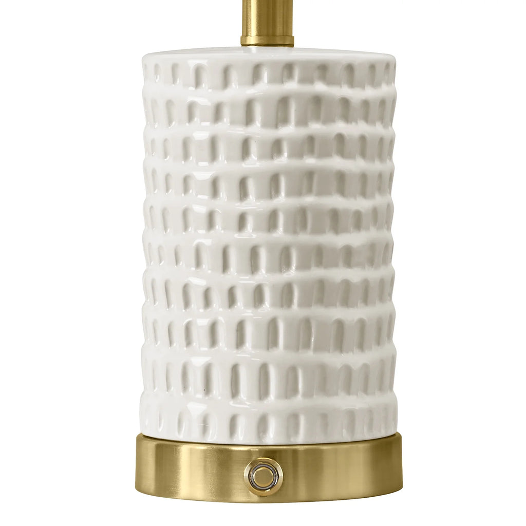 Set of 2 Dimmable Ceramic Table Lamps with USB Ports – Modern Farmhouse Bedside Nightstand Lighting