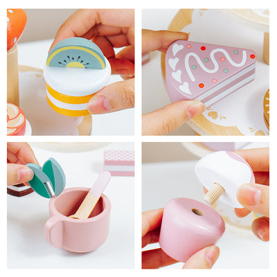 Children's Wooden Home Decor Dessert Set Wooden Christmas Toy Gift Set