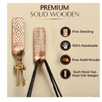 Set of 3 modern minimalist wood and bamboo single hooks by Cavira, suitable for bedrooms, entryways, and wardrobes.