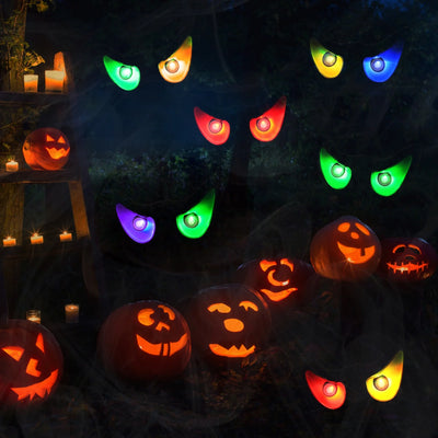 Spook-tacular Halloween Ghost Eyes LED Lights - 10 RGB Flashing Eyeballs for Creepy Indoor & Outdoor Graveyard Decor!
