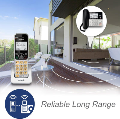 Teléfono Inalámbrico y Alámbrico para Oficina y Hogar con Localizador - Set Completo