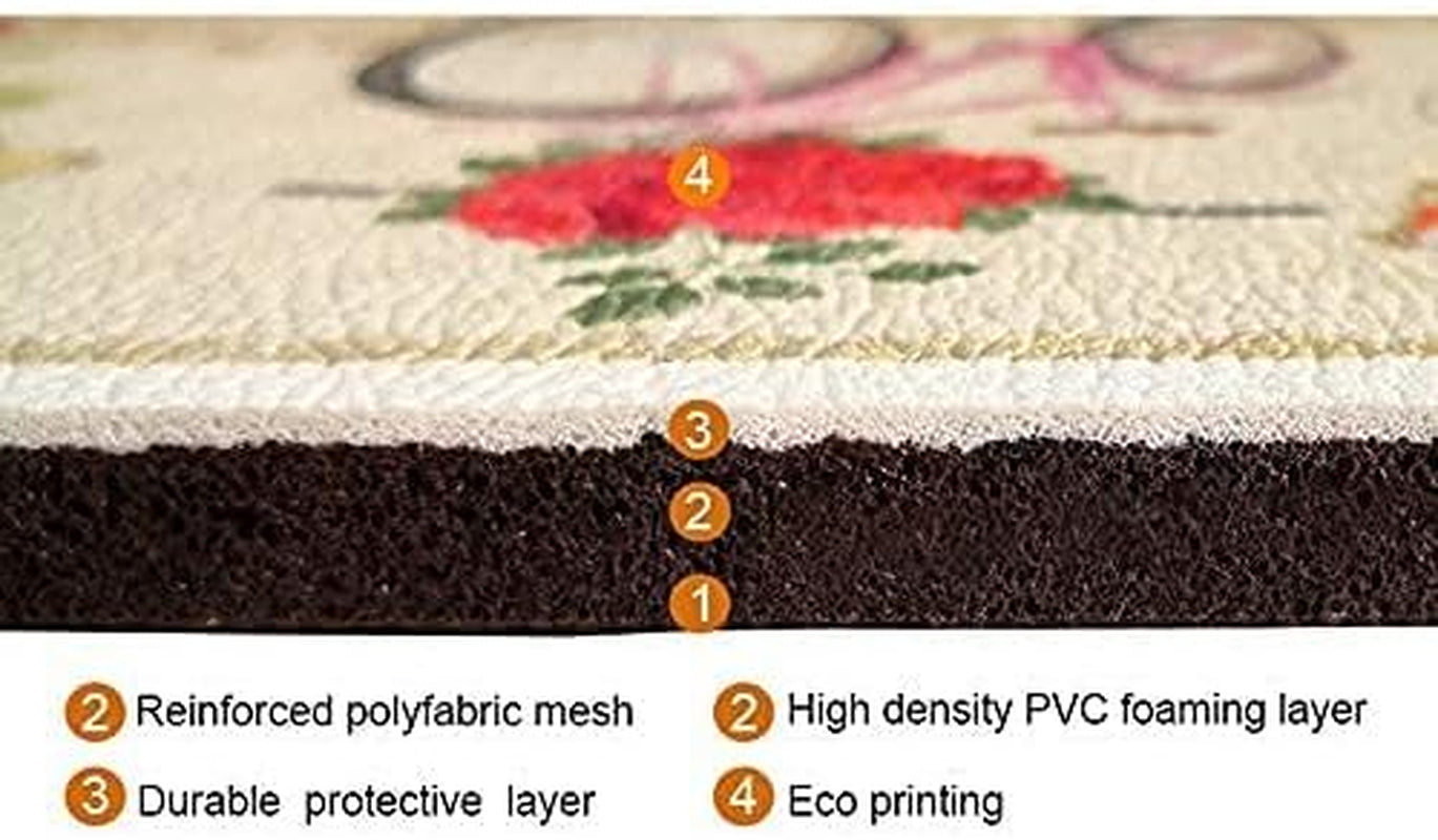 Luxurious Anti-Fatigue Kitchen Floor Mat - Stylish Pain Relief Memory Foam Mat for Comfort in Front of Sink - 47" x 17.5" x 10mm Coffee Design