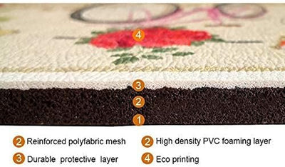 Luxurious Anti-Fatigue Kitchen Floor Mat - Stylish Pain Relief Memory Foam Mat for Comfort in Front of Sink - 47" x 17.5" x 10mm Coffee Design