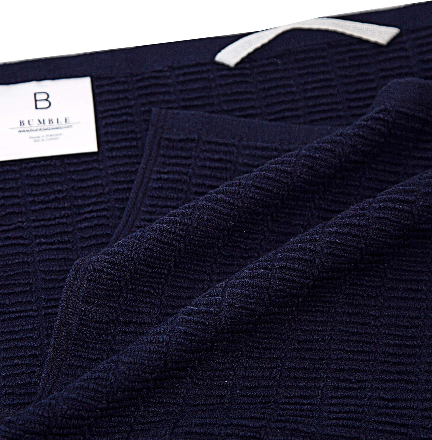 Premium Set of 6 Navy Kitchen Towels - Extra Absorbent 380 GSM Striped Chef Weave Hand Towels - Ideal for Drying Dishes and Everyday Kitchen Use