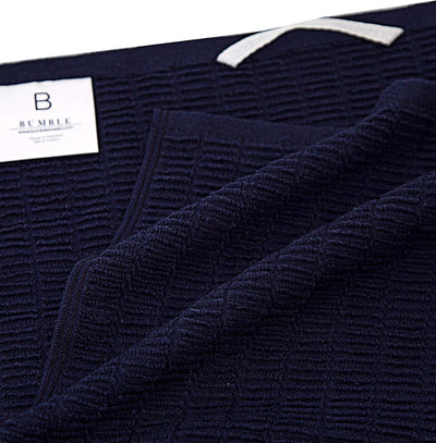 Premium Set of 6 Navy Kitchen Towels - Extra Absorbent 380 GSM Striped Chef Weave Hand Towels - Ideal for Drying Dishes and Everyday Kitchen Use