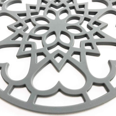 Premium 3-Piece Silicone Trivet Set with Extra Large Mat | Durable, Non-Slip, and Insulated for Hot Pots & Pans | Elegant Gray Design
