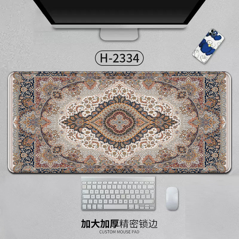 Large Persian-style mouse pad with natural rubber backing, anti-slip desk mat for office and gaming, by eprolo