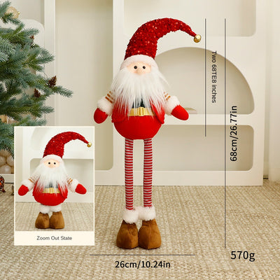 Standalone Christmas Standing Stretch Dolls, Hotel Window Display Snowman Reindeer Plush Toys Decorations