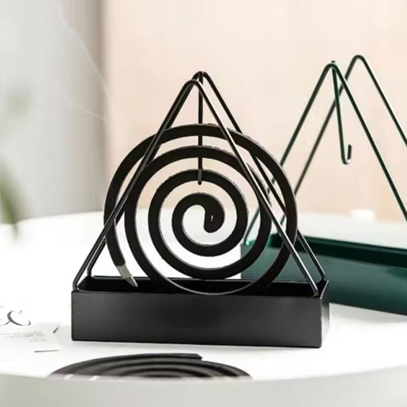 Iron Mosquito Coil Holder Stand – 3-Legged Portable Incense Burner Tray for Home & Outdoor Use