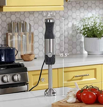 Immersion Blender for Shakes, Smoothies & Baby Food | Handheld 500W Blender with Whisk, Blending Jar & 2-Speed Interchangeable Attachments | Easy Clean Stainless Steel - GG store