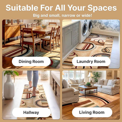 Barclay Arcs & Shapes Ivory Geometric Area Rug 5'3" x 7'3" for Modern Living Room Design - GG store