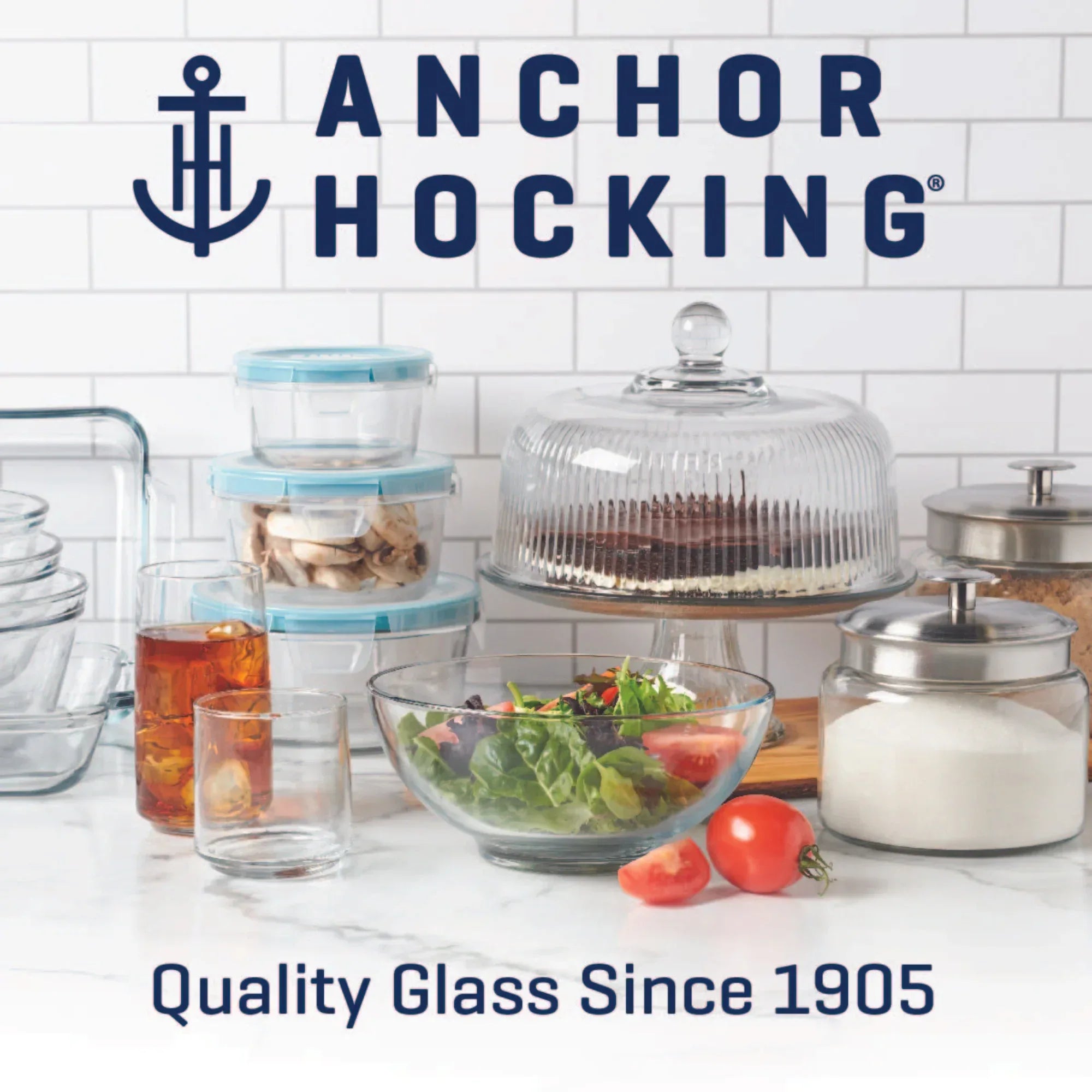 Glass Pantry Storage Jar with Airtight Metal Lid – 64oz Food Storage Container (2 Pack)