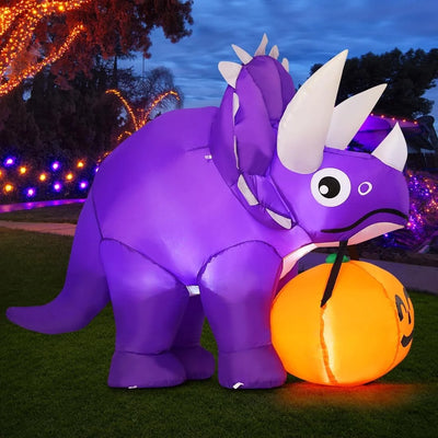 5FT Inflatable Halloween Dinosaur with LED Lights - Perfect Halloween Decoration for Your Home!