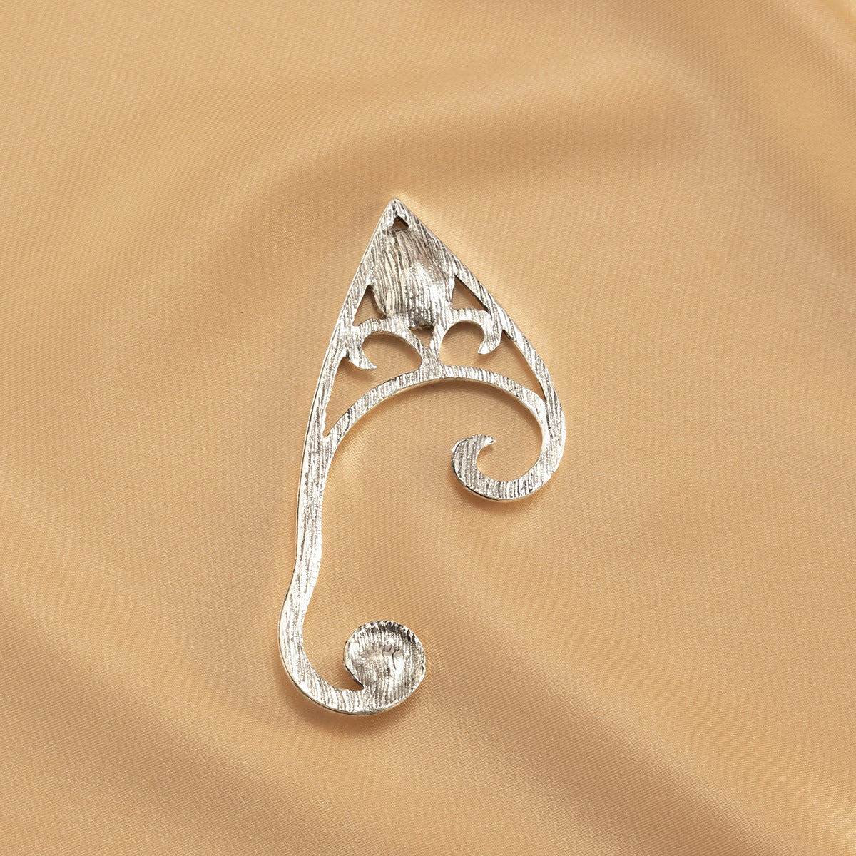 Retro red gemstone alloy ear hook clip, personalized hollow out ear hole free