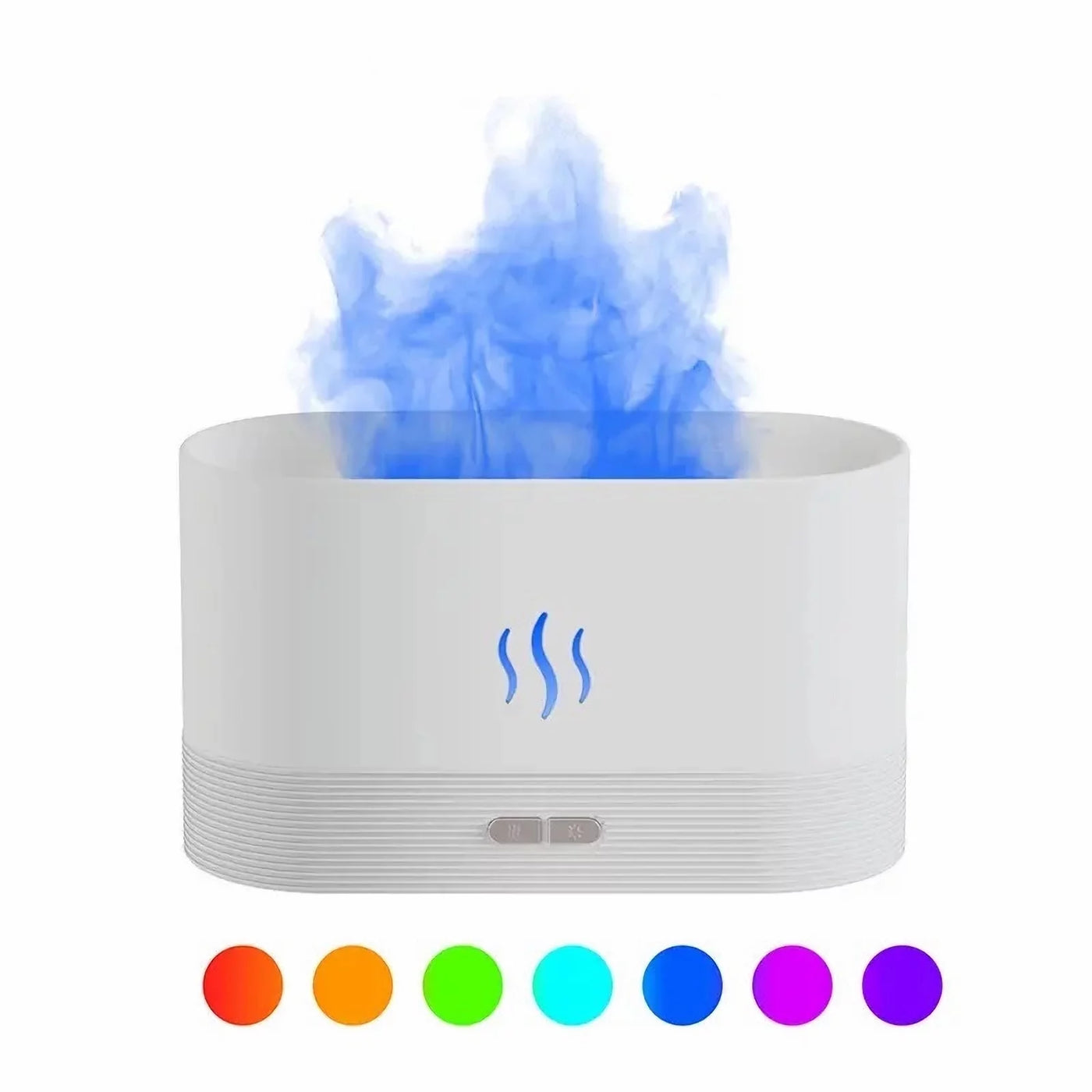 Ultrasonic Humidifier with 7 Colors Flame Lights, Essential Oil Diffuser, White - GG store