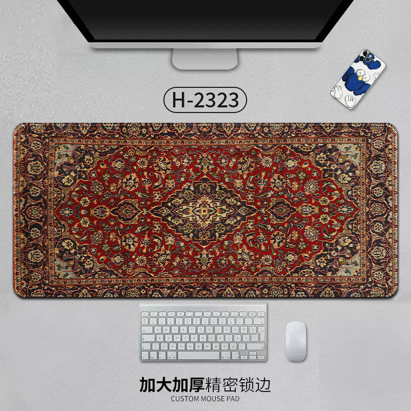 Large Persian-style eprolo mouse pad with natural rubber backing, anti-slip desk mat, ideal for office, gaming, and laptop use