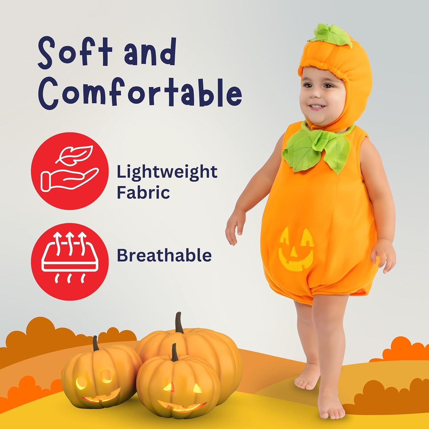Charming Baby Pumpkin Costume – Perfect Jack-O-Lantern Outfit for Toddlers This Halloween!