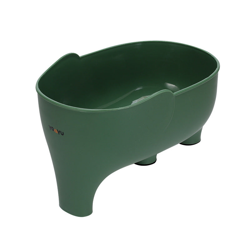 Cavira elephant-shaped kitchen drain basket in four colors, versatile colander for washing fruits, vegetables, and kitchen storage.