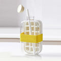 Cavira 2-in-1 ice cube maker bottle with lid and straw, portable press ice tray kettle for home, office, or travel use