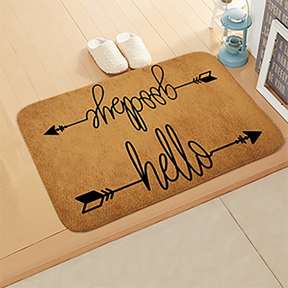 Printed flannel doormat and anti-slip floor mat by Cavira with patterned design, 40x60cm for entrance, hallway, kitchen, or bedroom.