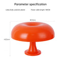 Danish Mushroom Table Lamp by eprolo with acrylic shade in orange and milk white, USB powered, modern minimalist design.