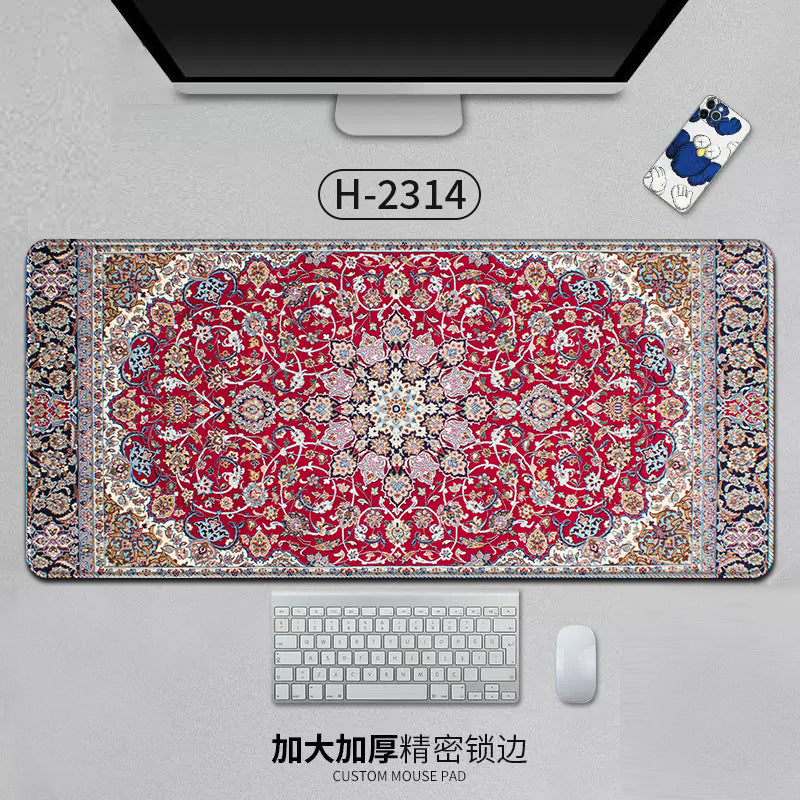 Large Persian design mouse pad by eprolo, natural rubber anti-slip desk mat for office or gaming with lockedge edge.