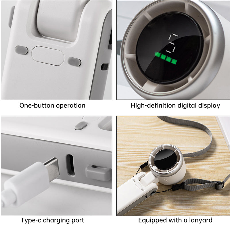 2025 Foldable Neck Fan – Portable, High-Power, USB Rechargeable - GG store