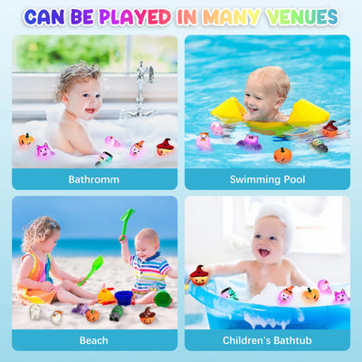 Spooktacular 6-Pack Halloween Light-Up Bath Toys for Kids - Perfect Party Favors & Gifts for Boys and Girls!