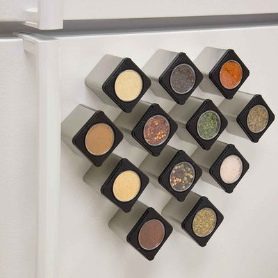 Magnetic Spice Jars Clear Metal Spice Food Storage Jars & Containers (12 Count) - GG store