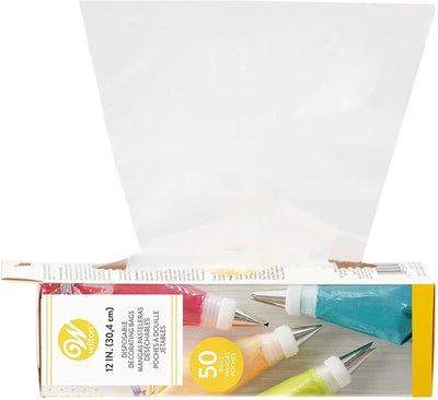 Premium 12-Inch Disposable Pastry Bags for Cake Decorating - 50 Pack
