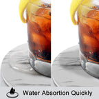 Marble Style Ceramic Drink Coasters with Holder – Absorbent Table Protection Set of 8