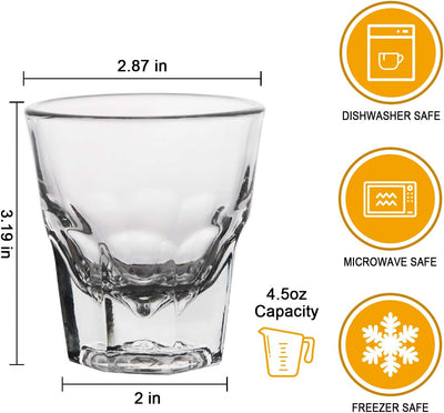 Premium Shot Glass Set - 20 Heavy Base 4.5Oz Liqueur & Cocktail Glasses for Whiskey, Tequila, and Vodka