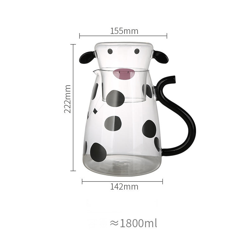 Cavira cartoon glass water jug and pitcher set with 500ml and 1800ml capacities, featuring colorful cartoon designs for home use