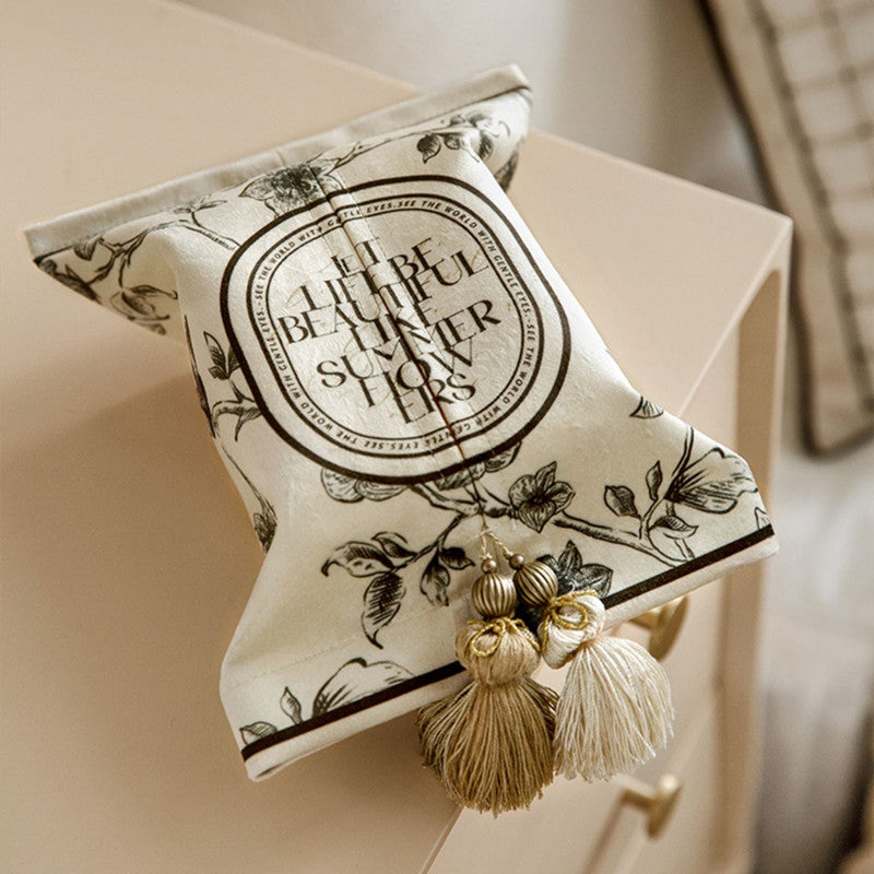 Decorative plush tissue box cover by eprolo, short plush design, fits 140x195mm tissue packs, ideal for living, dining, or bathroom.