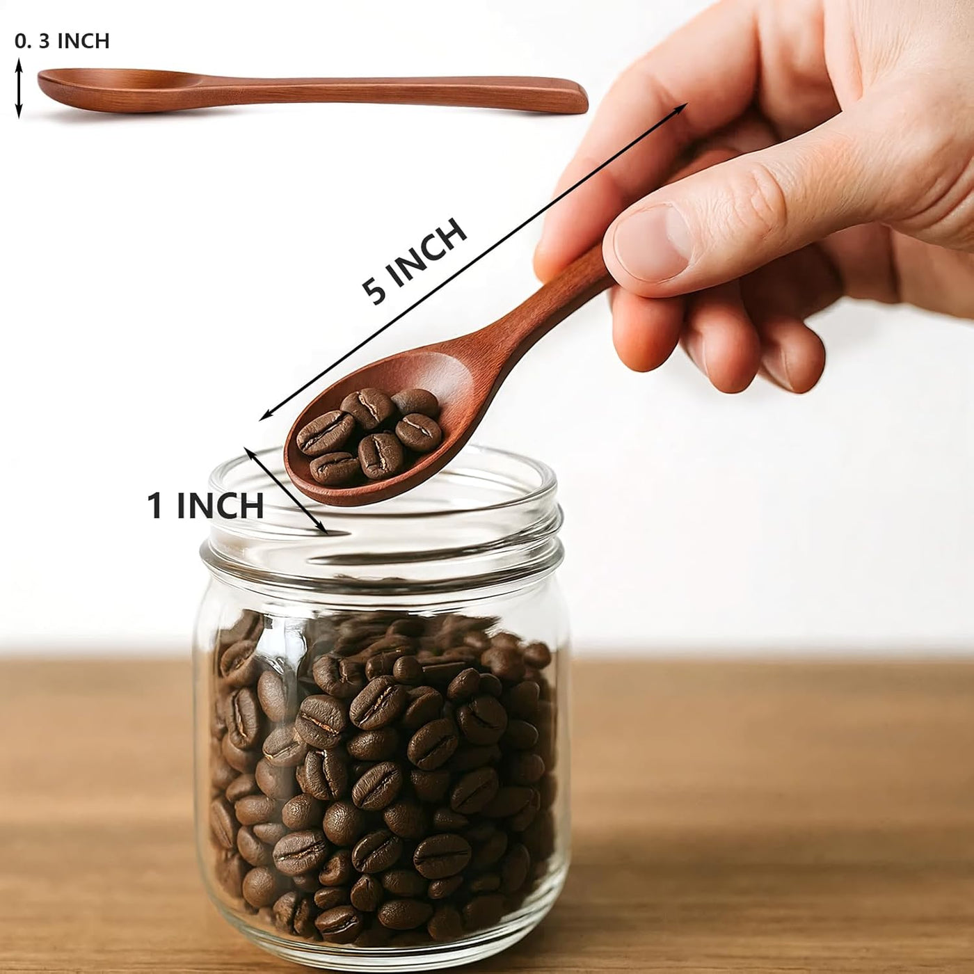 12PCS Dark Brown Mini Wooden Spoons - 5" Honey Spoons for Tea, Coffee, Jam, Sugar, Spices & More